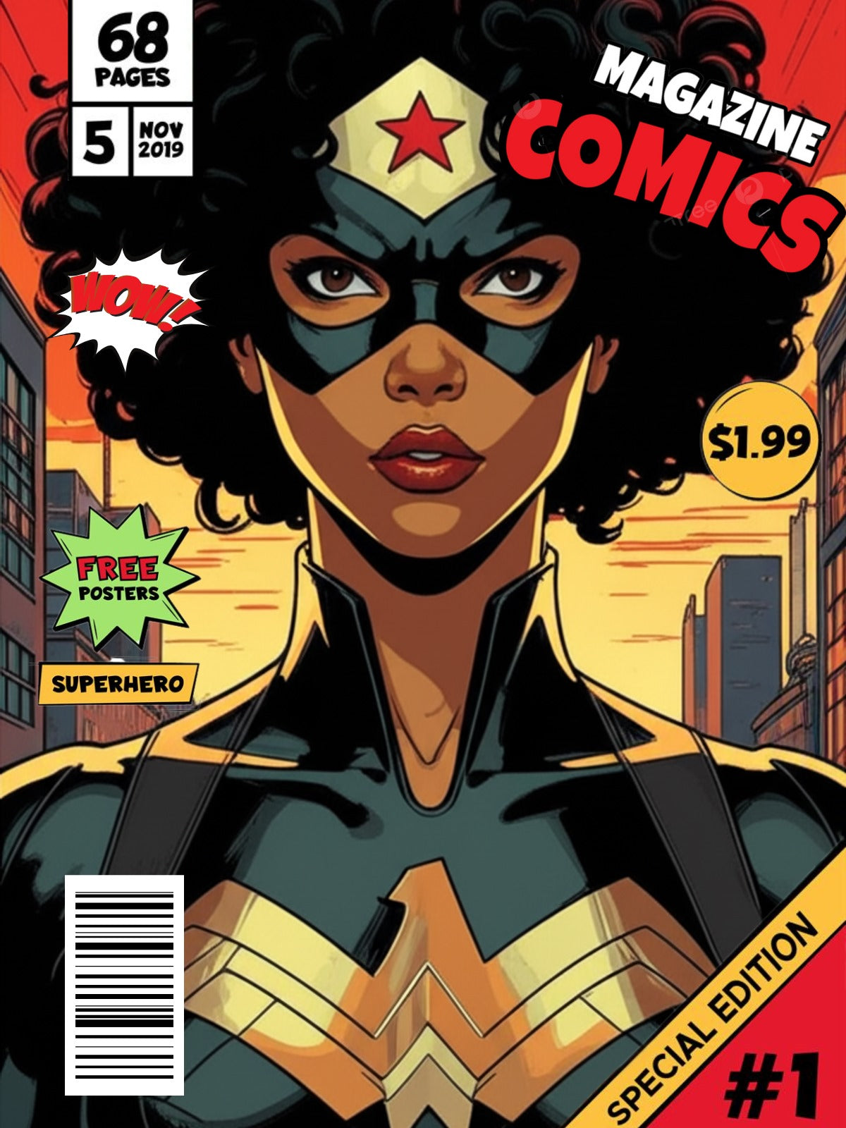 HeroInk™ Personalized Superhero Comic Poster