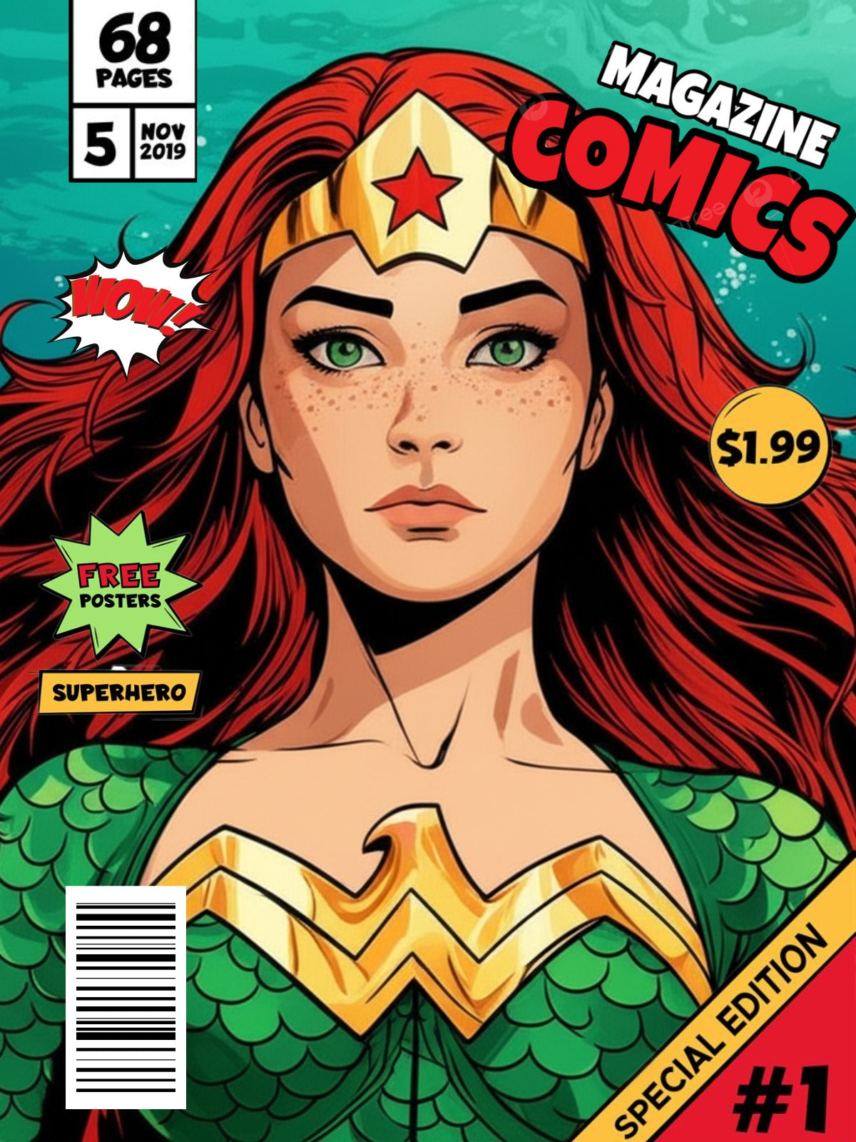 HeroInk™ Personalized Superhero Comic Poster